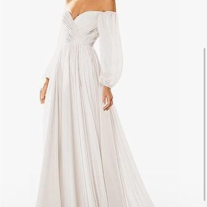 NWT - long white/ivory off shoulder dress